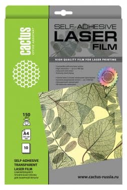 Пленка Cactus CS-LFSA415010 A4/150г/м2/10л./прозрачный самоклей. для лазерной печати - фото 2