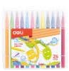 Фломастеры Deli EC10324 Color Emotion кисть смываемые 24цв. пластиковый пенал (24шт.) - фото 3