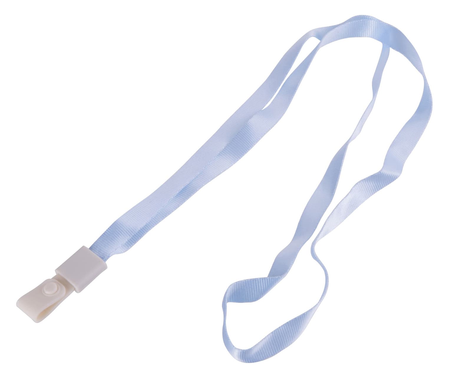 Шнур для пропуска Deli 8352l-blue 45х1см нейлон голубой (упак.:12шт) пластиковый пакет - фото 4