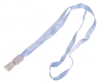 Шнур для пропуска Deli 8352l-blue 45х1см нейлон голубой (упак.:12шт) пластиковый пакет - фото 5