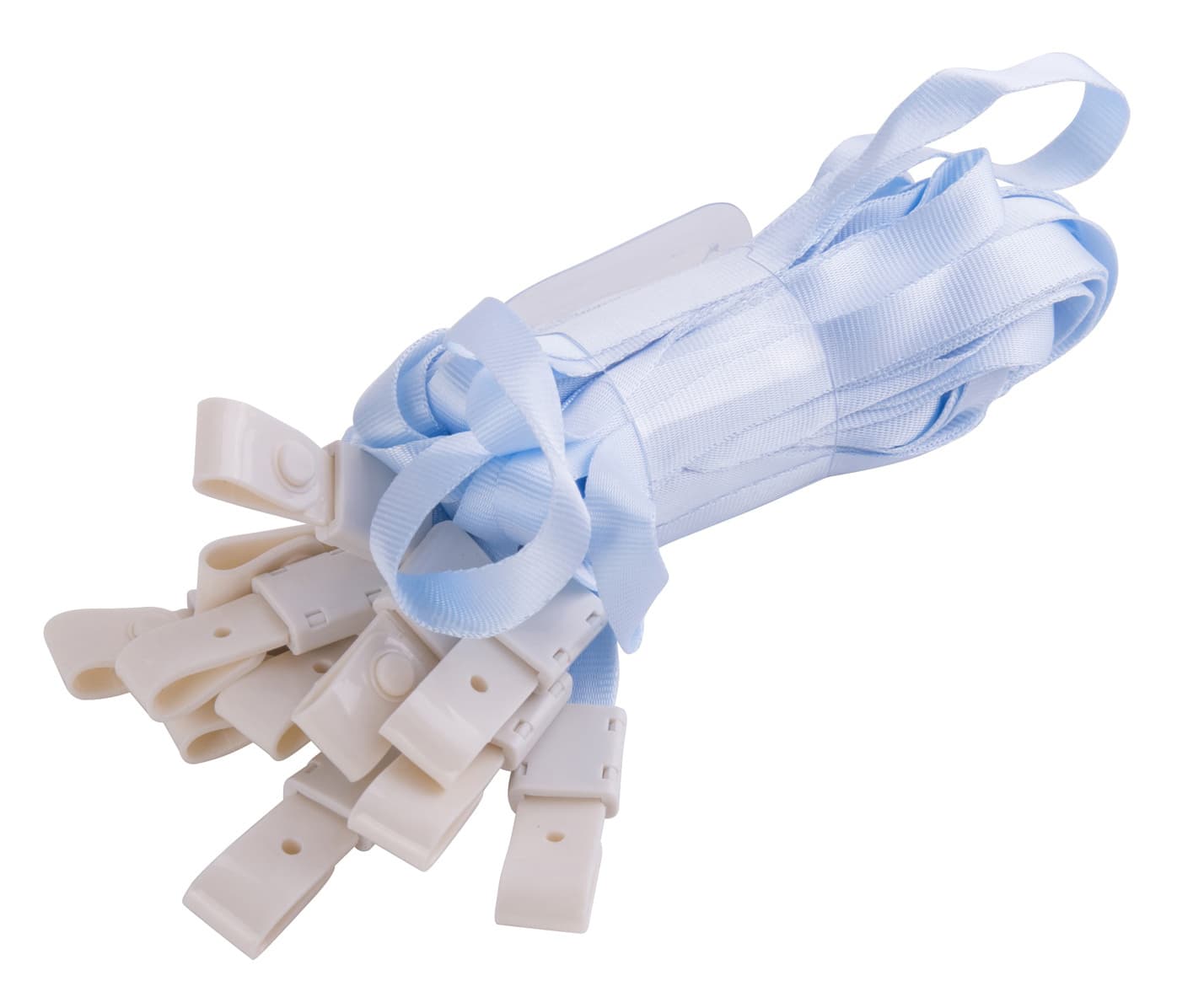 Шнур для пропуска Deli 8352l-blue 45х1см нейлон голубой (упак.:12шт) пластиковый пакет - фото 3