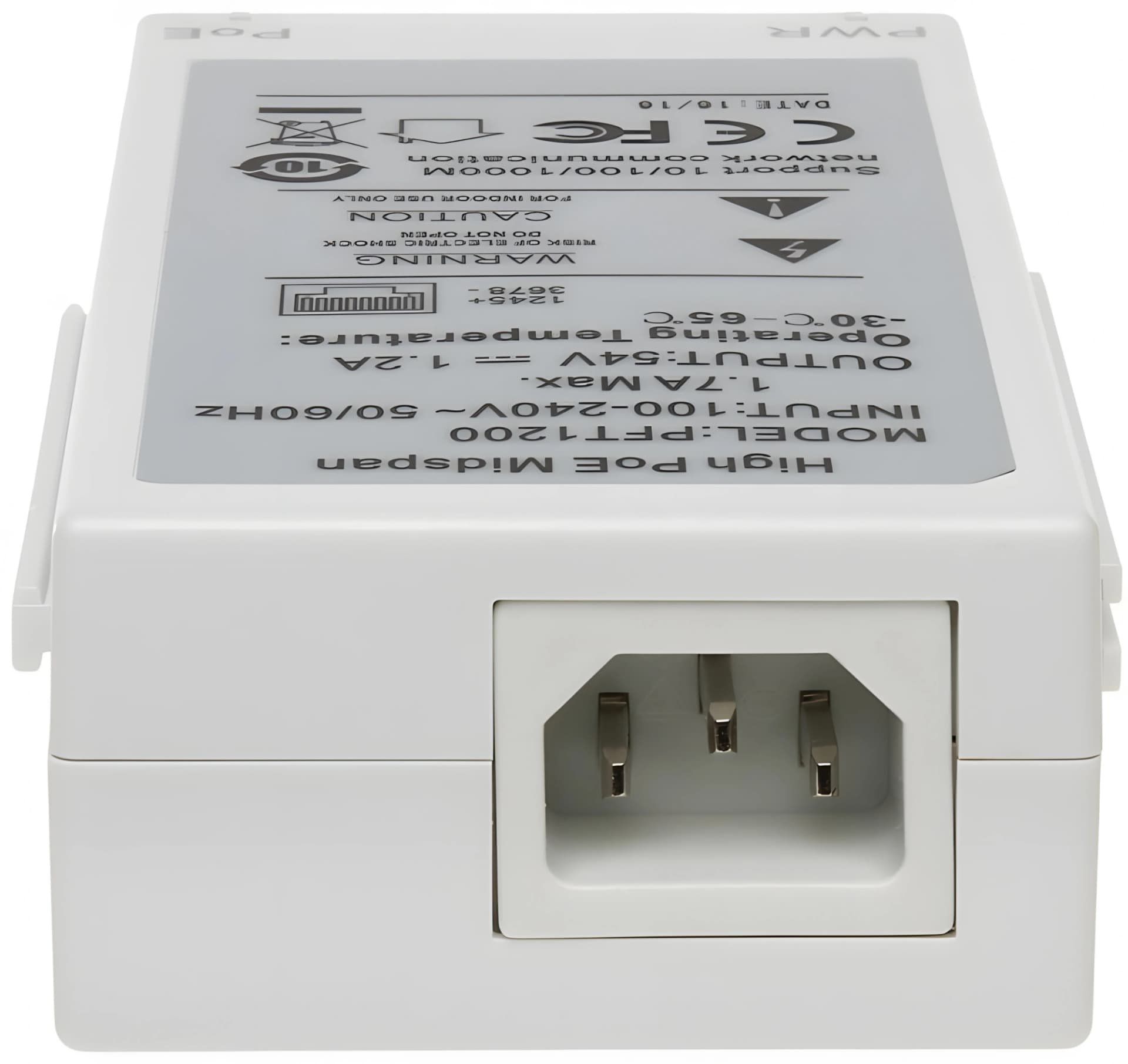 Инжектор PoE Dahua DH-PFT1200 10/100/1000BASE-T 60Вт 100-240В(АС) - фото 3