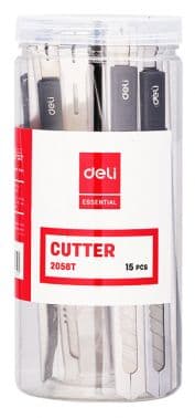 Нож канцелярский Deli E2058T шир.лез.9мм фиксатор сталь туба пласт. - фото 3