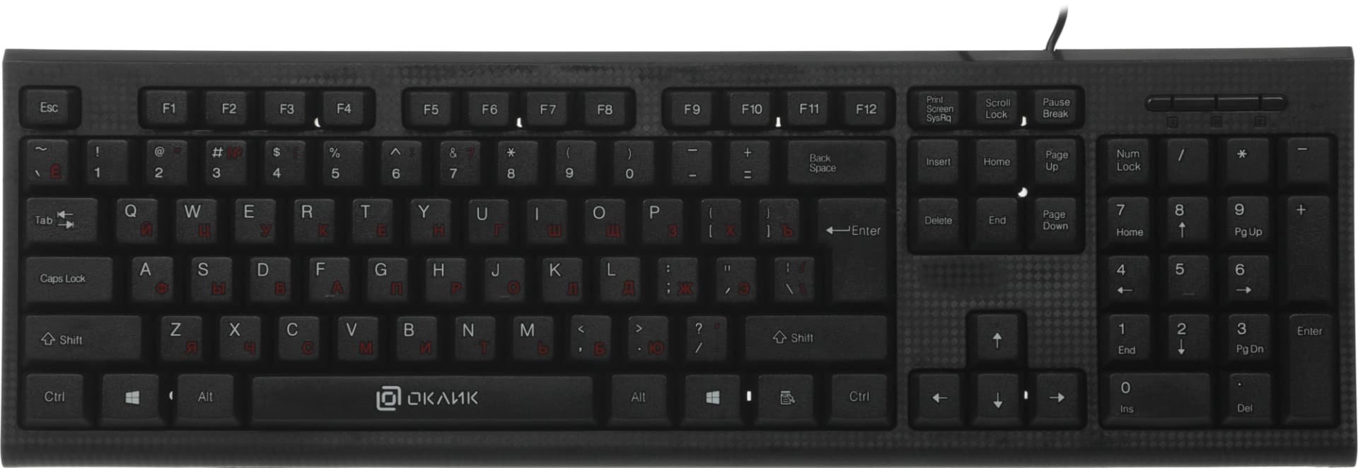 Клавиатура Оклик 120M черный USB (1083044) кабель 1.6м