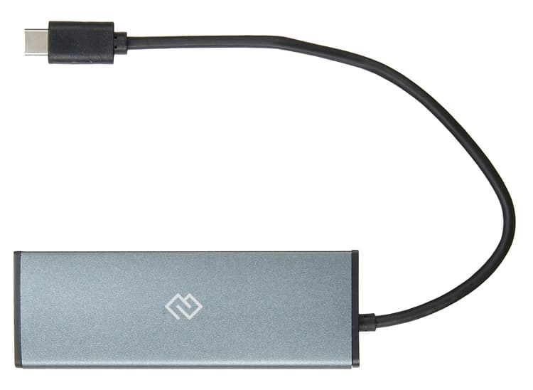 Разветвитель USB-C Digma HUB-4U3.0-UC-G 4порт. серый - фото 3