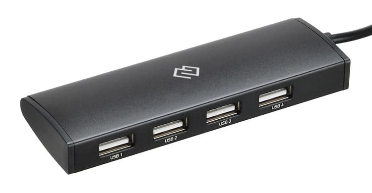 Разветвитель USB-C Digma HUB-4U2.0-UC-B 4порт. черный - фото 3
