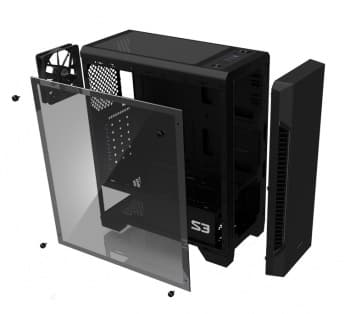 Корпус Zalman S3 черный без БП ATX 7x120mm 2xUSB2.0 1xUSB3.0 audio bott PSU - фото 2