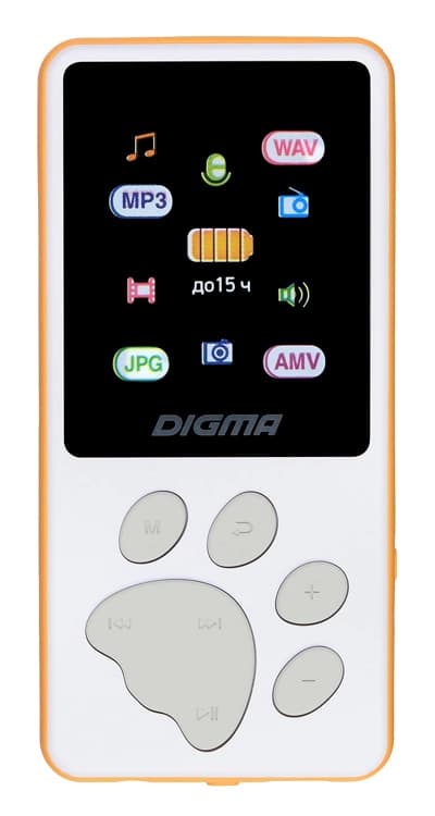Плеер Hi-Fi Flash Digma S4 8Gb белый/оранжевый/1.8"/FM/microSDHC - фото 4