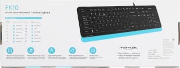 Клавиатура A4Tech FK10 черный/синий USB (FK10 BLUE) кабель 1.5м - фото 5