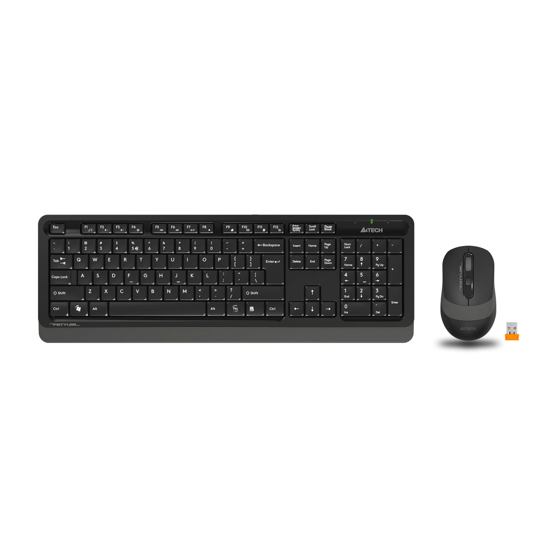 Клавиатура + мышь A4Tech Fstyler FG1010 клав:черный/серый мышь:черный/серый USB беспроводная Multimedia (FG1010 GREY) - фото 4