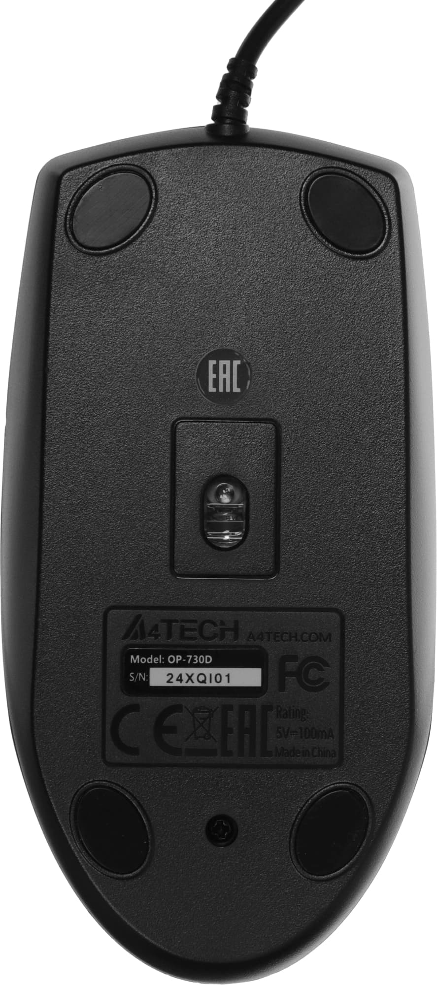 Мышь A4Tech OP-730D черный оптическая 1200dpi USB 4but - фото 4