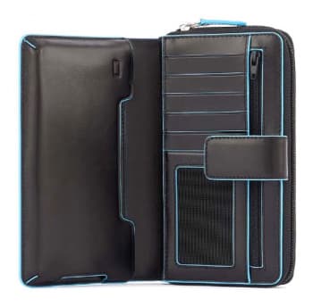 Кошелек женский Piquadro Blue Square PD1354B2R/N черный натур.кожа - фото 5