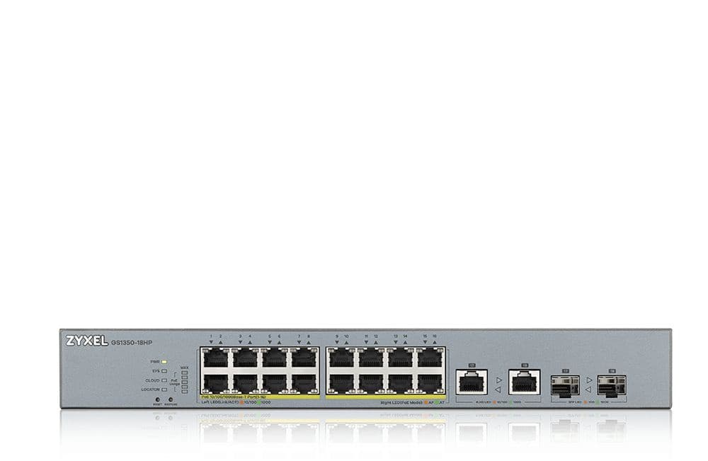 Коммутатор Zyxel GS1350-18HP-EU0101F (L2) 16x1Гбит/с 2xКомбо(1000BASE-T/SFP) 16PoE+ 250W управляемый - фото 3