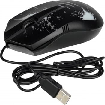 Мышь Оклик 399M STIGMA черный оптическая 1200dpi USB для ноутбука 3but (1175321) - фото 2