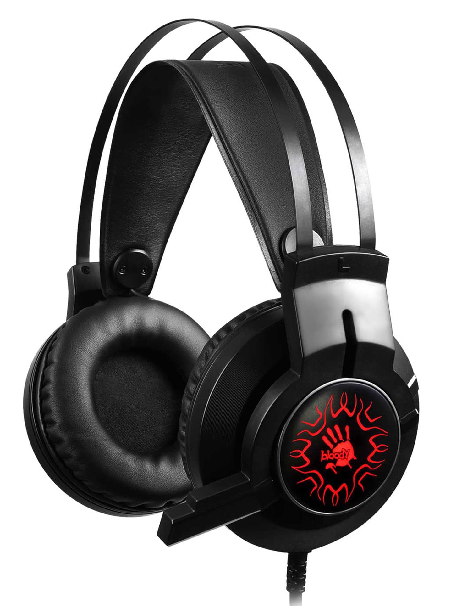 Наушники с микрофоном A4Tech Bloody J437 черный 1.8м мониторные USB оголовье (J437) - фото 2