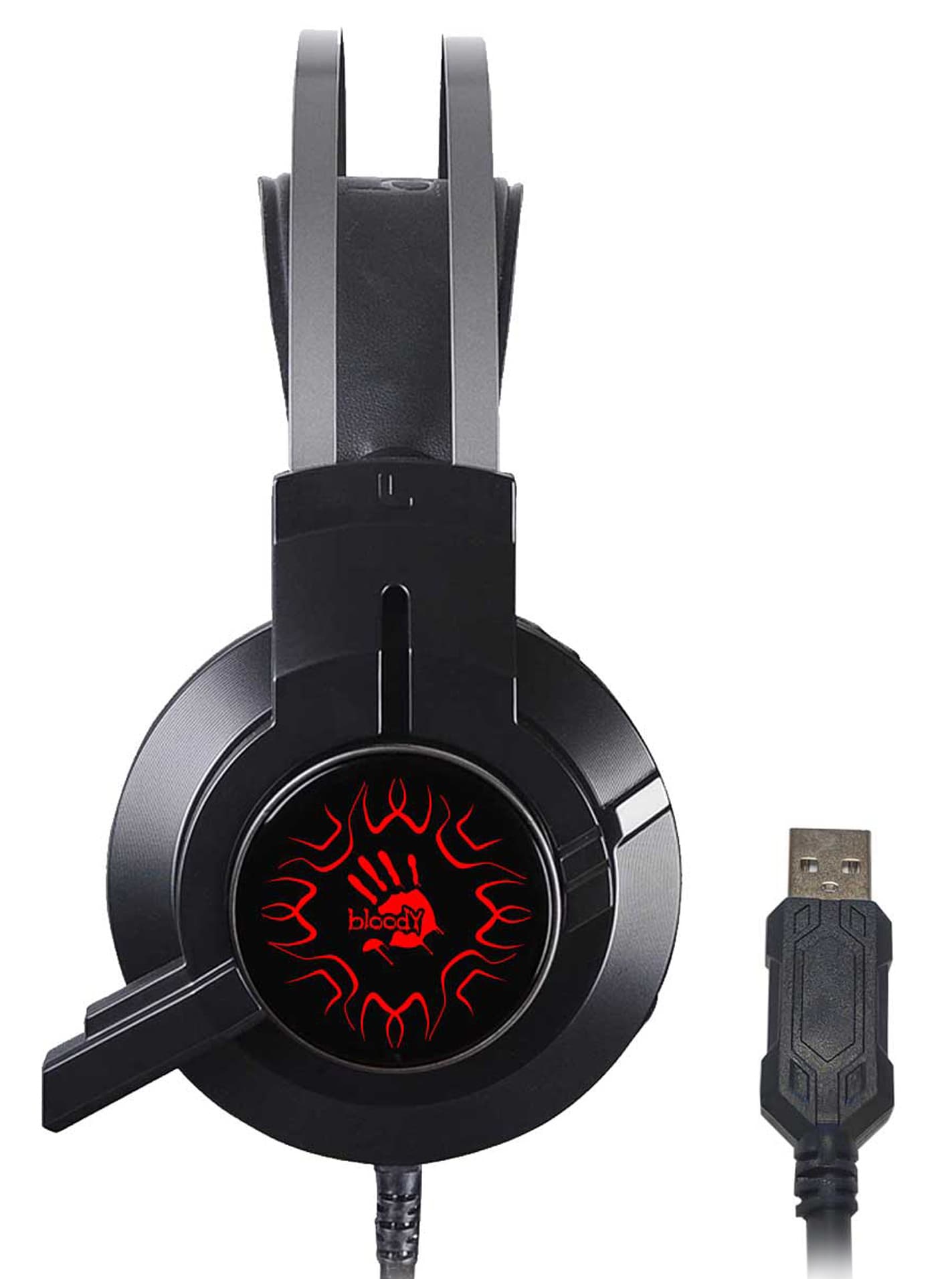 Наушники с микрофоном A4Tech Bloody J437 черный 1.8м мониторные USB оголовье (J437) - фото 4
