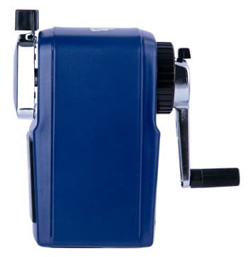 Точилка для карандашей механическая Deli 71156BLUE 1 отверстие металл синий - фото 5