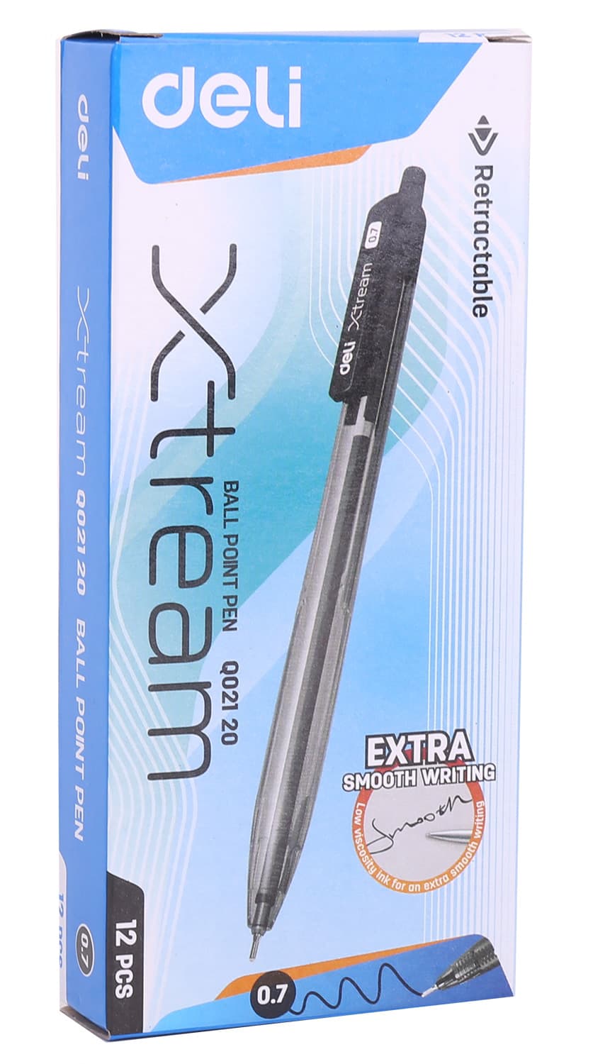 Ручка шариков. автоматическая Deli X-tream EQ02120 черный d=0.7мм черн. сменный стержень линия 0.4мм - фото 3