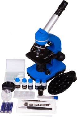 Микроскоп Bresser Junior Biolux SEL монокуляр 40-1600x на 3 объектива синий - фото 5