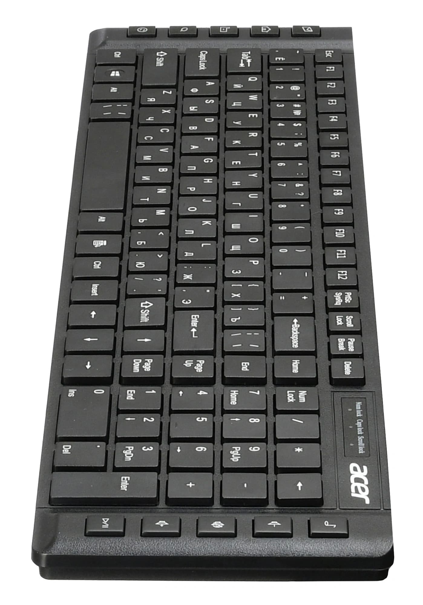 Клавиатура Acer OKW010 черный USB slim Multimedia (ZL.KBDEE.002) кабель 1.45м - фото 5