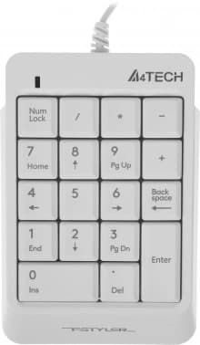 Числовой блок A4Tech FK13P белый USB slim для ноутбука (FK13P WHITE) кабель 1.5м - фото 2