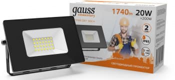 Прожектор уличный Gauss Elementary 613527120 светодиодный 20Втчерный - фото 2