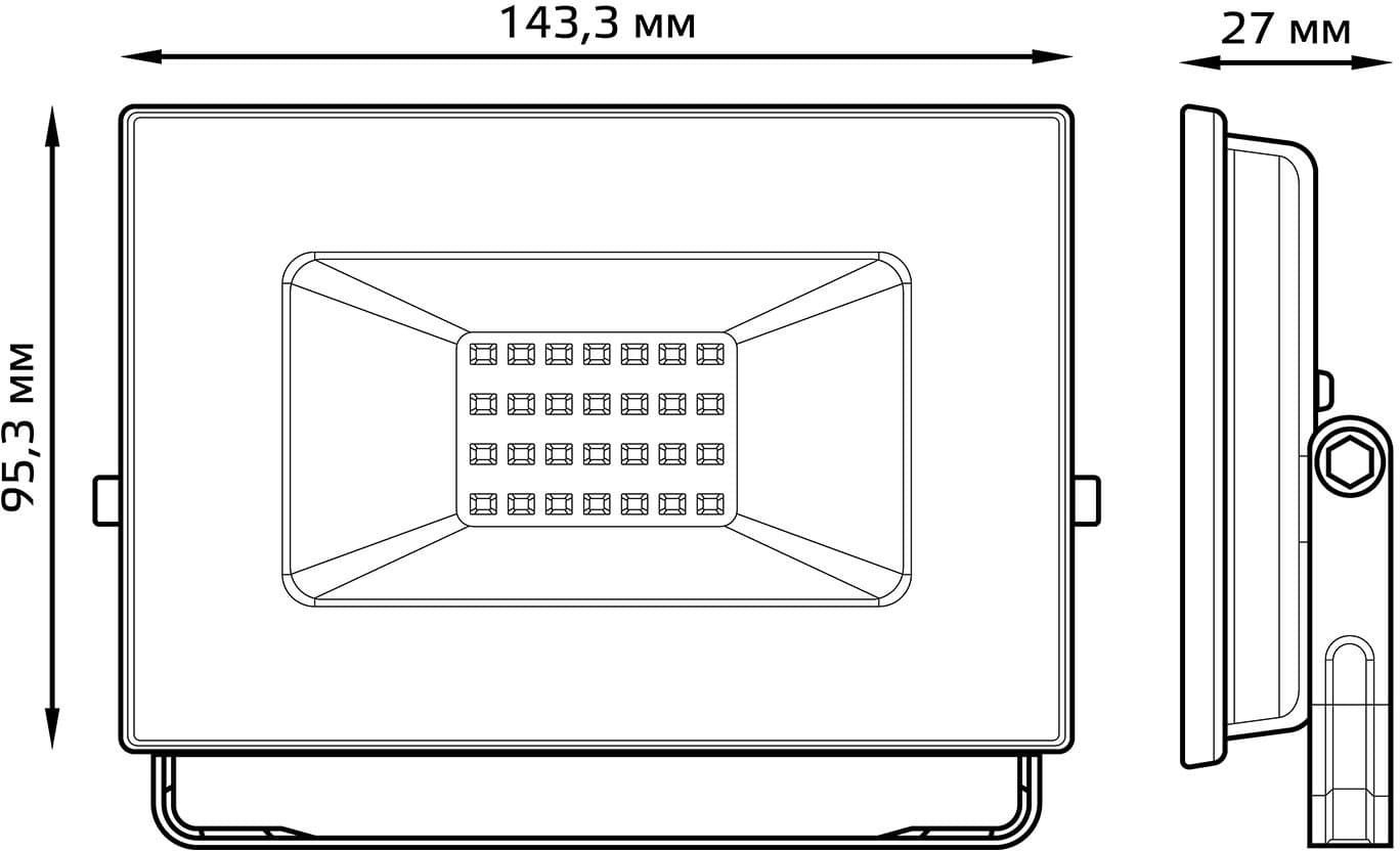 Прожектор уличный Gauss Elementary 613100330 светодиодный 30Втчерный - фото 3