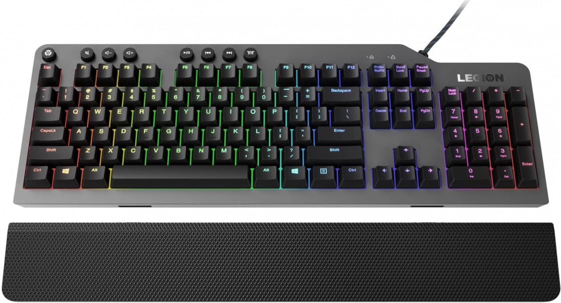 Клавиатура Lenovo K500 RGB механическая черный USB Multimedia for gamer LED (подставка для запястий) (GY40T26479) кабель 1.8м - фото 2