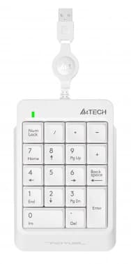 Числовой блок A4Tech FK13 белый USB slim для ноутбука (FK13 USB ( WHITE )) кабель 0.7м - фото 2