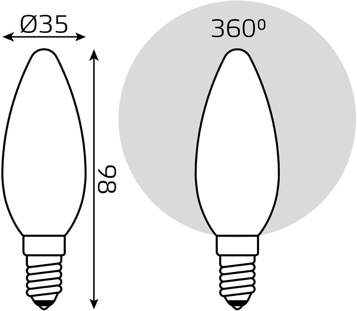 Лампа филам. Gauss Filament 5Вт цок.:E14 свеча 220B св.свеч.бел.нейт. (упак.:1шт) (103201205) - фото 5