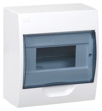 Щит распределительный IEK MKP12-N-08-40-20 ЩРН-П-8 для установки модульных устройств навесной 184мм 97мм 200мм 660B 8мод. пластик IP41 белый (упак.:1шт) - фото 2