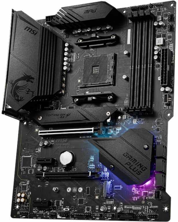 Материнская плата MSI MPG B550 GAMING PLUS Soc-AM4 AMD B550 4xDDR4 ATX AC`97 8ch(7.1) GbLAN RAID+HDMI+DP - фото 3