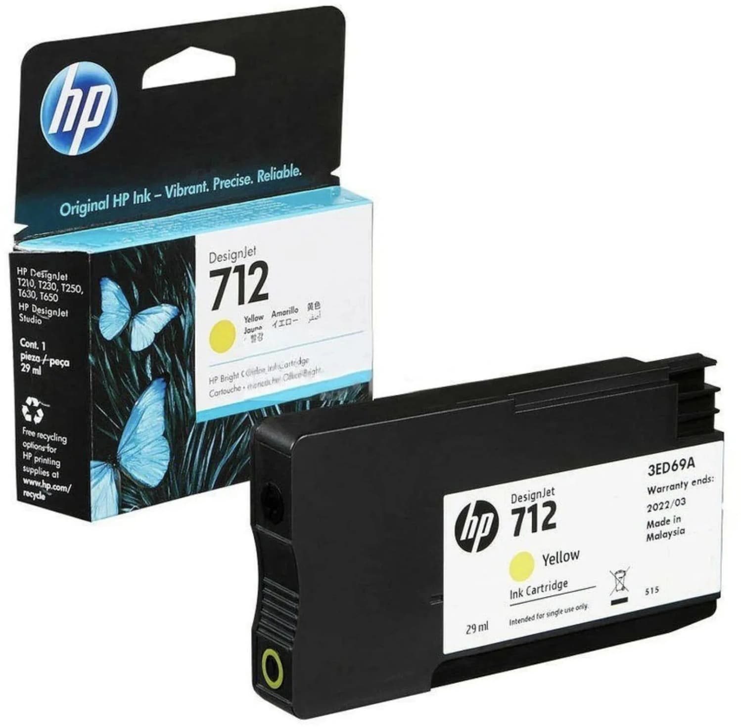 Картридж струйный HP 712 3ED69A желтый (29мл) для HP DJ Т230/630 - фото 3