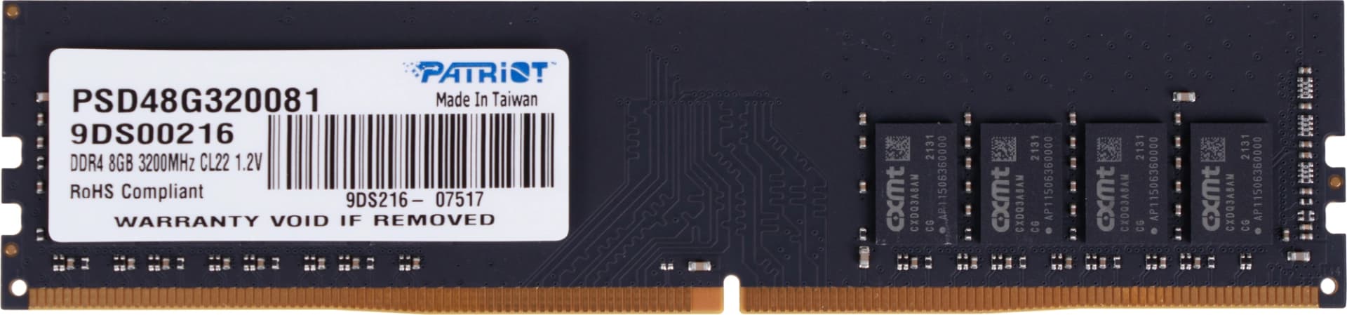 Память DDR4 8Gb 3200MHz Patriot PSD48G320081 Signature RTL Gaming PC4-25600 CL22 DIMM 288-pin 1.2В single rank Ret - фото 2