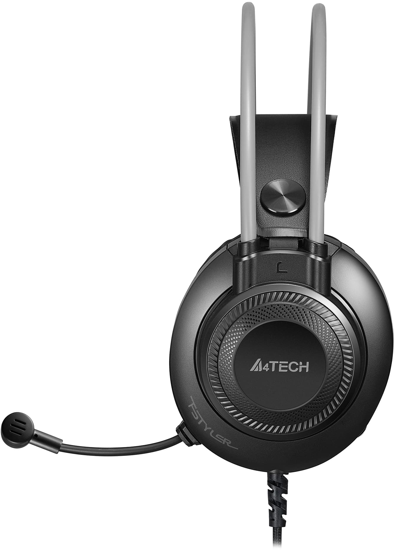 Наушники с микрофоном A4Tech Fstyler FH200U серый 2м накладные USB оголовье (FH200U GREY) - фото 4