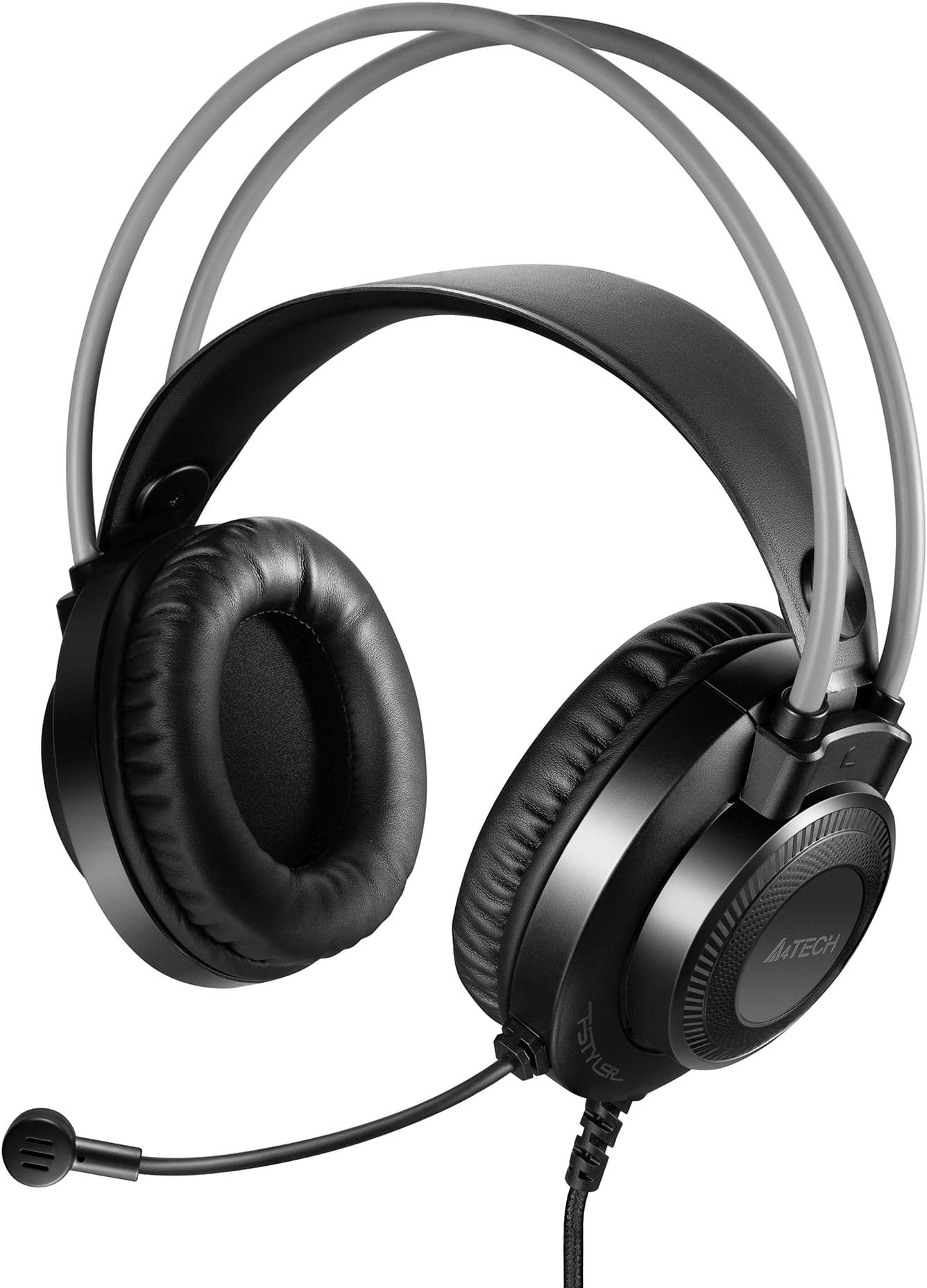 Наушники с микрофоном A4Tech Fstyler FH200U серый 2м накладные USB оголовье (FH200U GREY) - фото 5