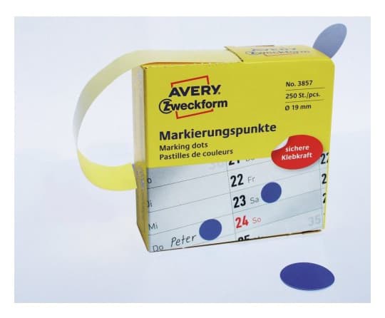 Этикетки Avery Zweckform 3857 250шт на листе диаметр 19мм/70г/м2/синий самоклей. универсальная - фото 4