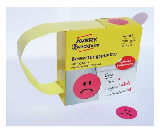 Этикетки Avery Zweckform 3859 250шт на листе диаметр 19мм/70г/м2/красный самоклей. универсальная - фото 2