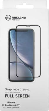 Защитное стекло для экрана Redline черный для Apple iPhone 12 Pro Max антиблик. 1шт. (УТ000021879) - фото 2