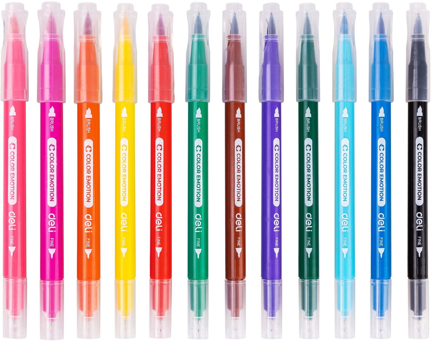 Фломастеры Deli EC151-12 Color Emotion 12цв. пластиковая коробка (12шт.) - фото 3