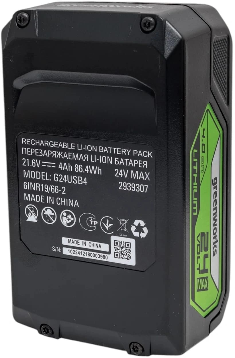 Батарея аккумуляторная Greenworks G24USB4 24В 4Ач Li-Ion (2939307) - фото 5