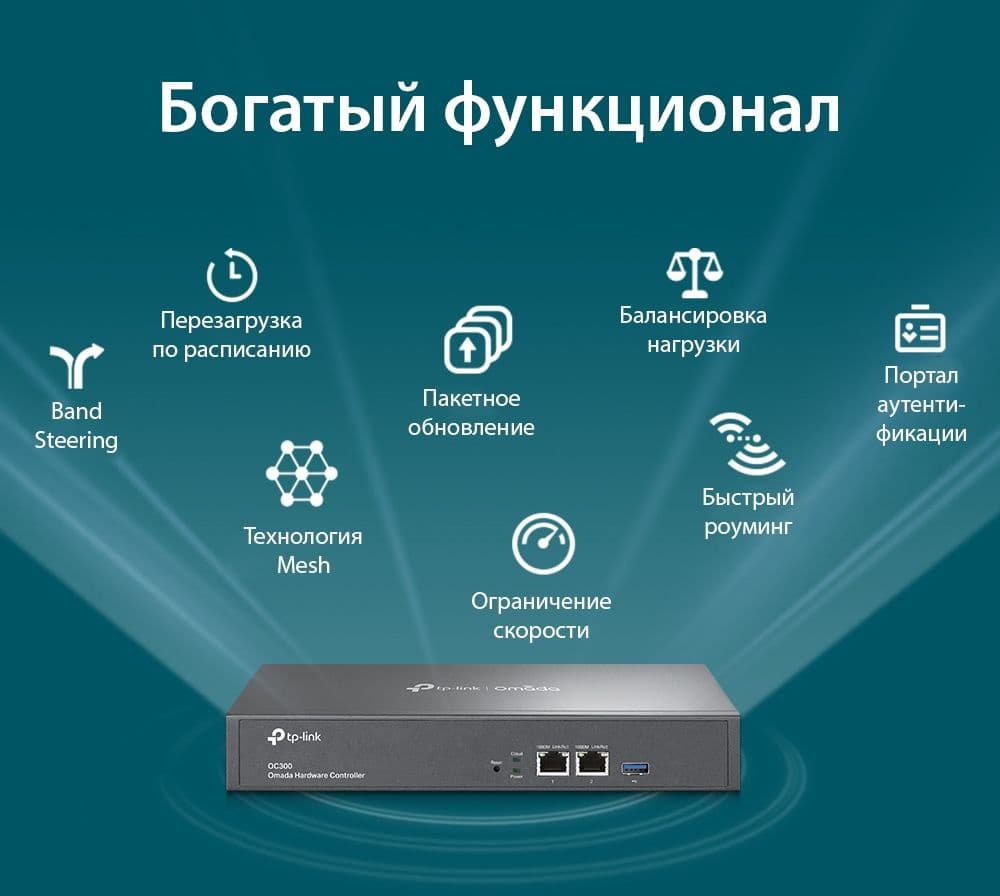 Контроллер TP-Link Omada OC300 10/100/1000BASE-TX черный - фото 4