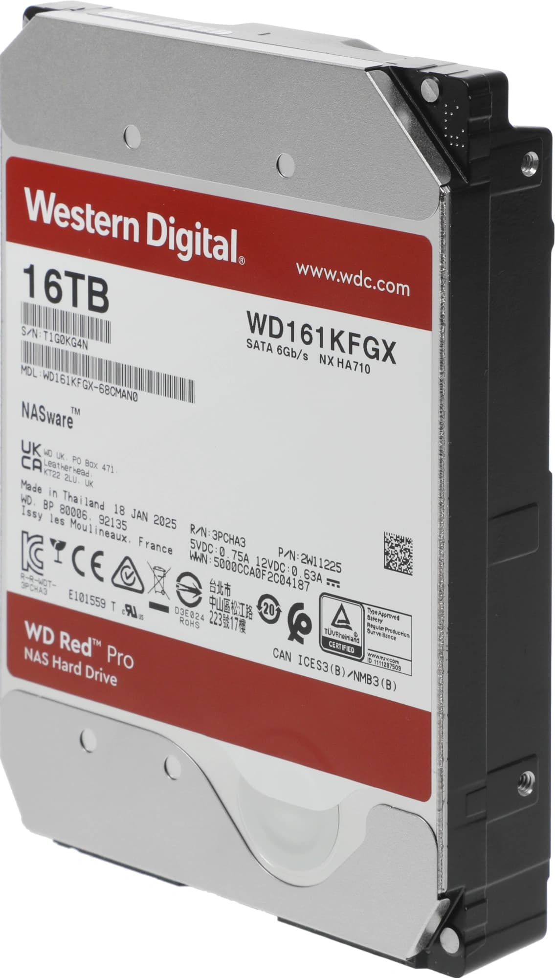 Жесткий диск WD SATA-III 16Tb WD161KFGX NAS Red Pro (7200rpm) 512Mb 3.5" - фото 4
