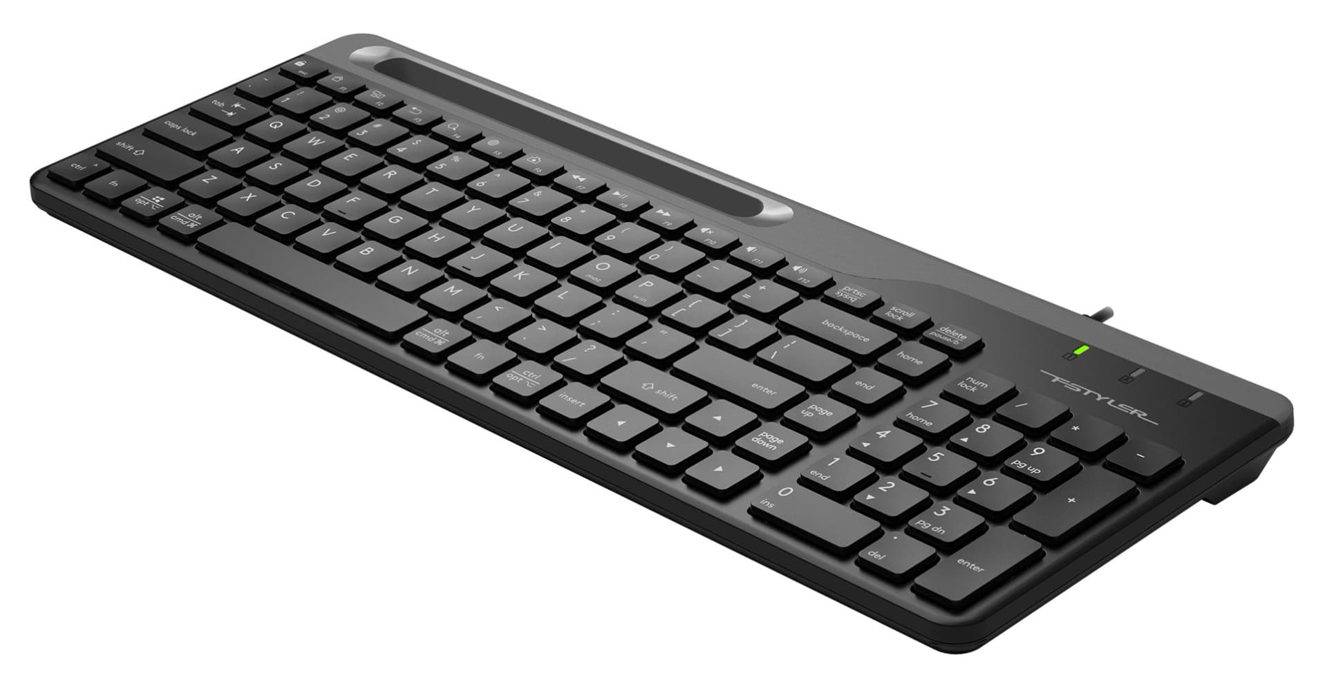 Клавиатура A4Tech FK25 черный/серый USB slim (FK25 BLACK) кабель 1.5м - фото 5