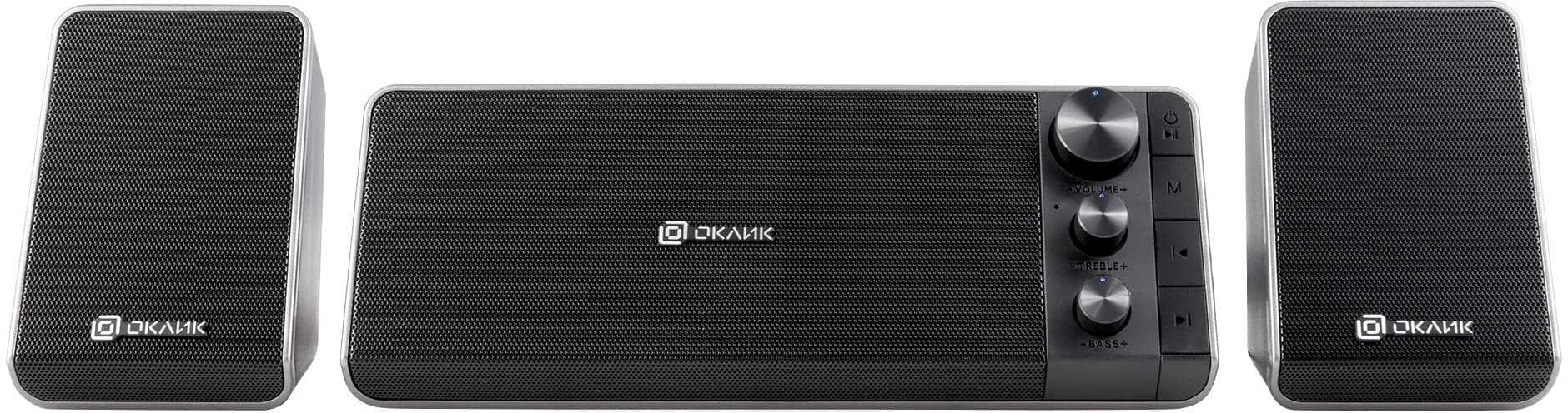 Колонки Оклик OK-450 2.1 черный 15Вт BT портативные