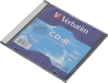Диск CD-R Verbatim 700Mb 52x Slim case (1шт) (43347) - фото 2