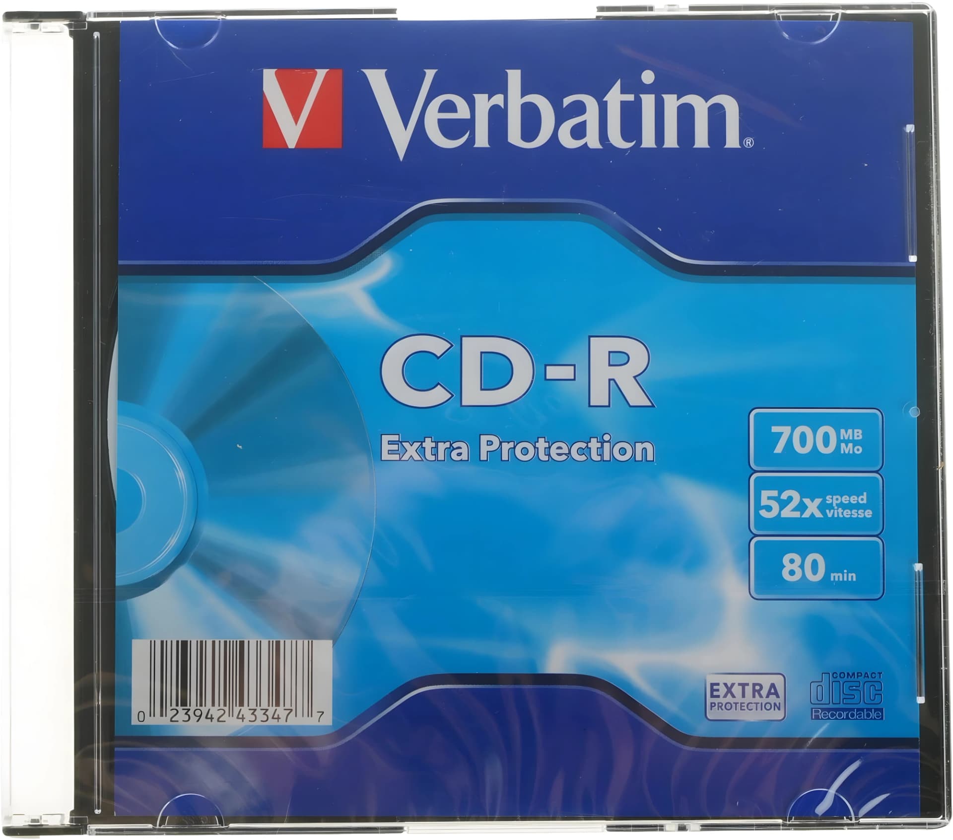Диск CD-R Verbatim 700Mb 52x Slim case (1шт) (43347) - фото 3