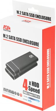 Внешний корпус SSD AgeStar 3UBNF5C SATA III USB 3.0 USB 3.0 Type-С алюминий черный M2 2280 B-key - фото 5