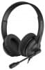 Наушники с микрофоном A4Tech HU-10 черный 2м накладные USB оголовье (HU-10/USB/BLACK) - фото 3