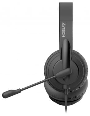 Наушники с микрофоном A4Tech HU-10 черный 2м накладные USB оголовье (HU-10/USB/BLACK) - фото 5